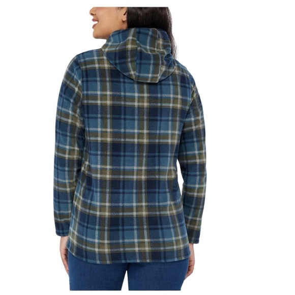 Ladies’ Active O’Neill XL 16 Half Zip Polar Fleece Hoodie Sweatshirt Blue NWT - Picture 4 of 6